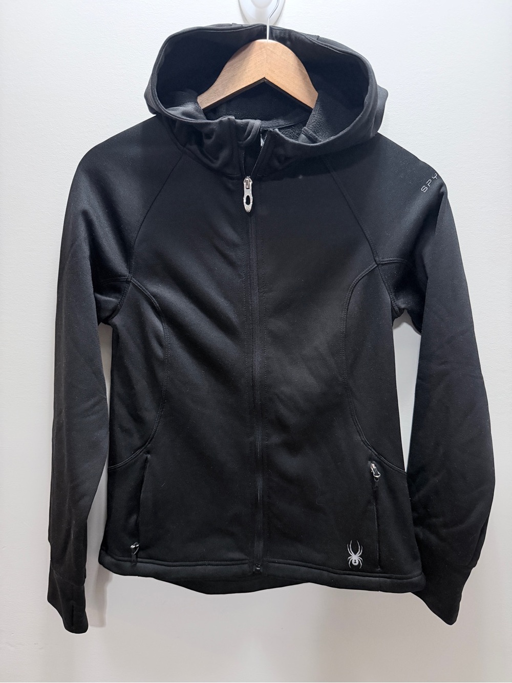 Spyder Women's Black Hooded Full-Zip Jacket Size S